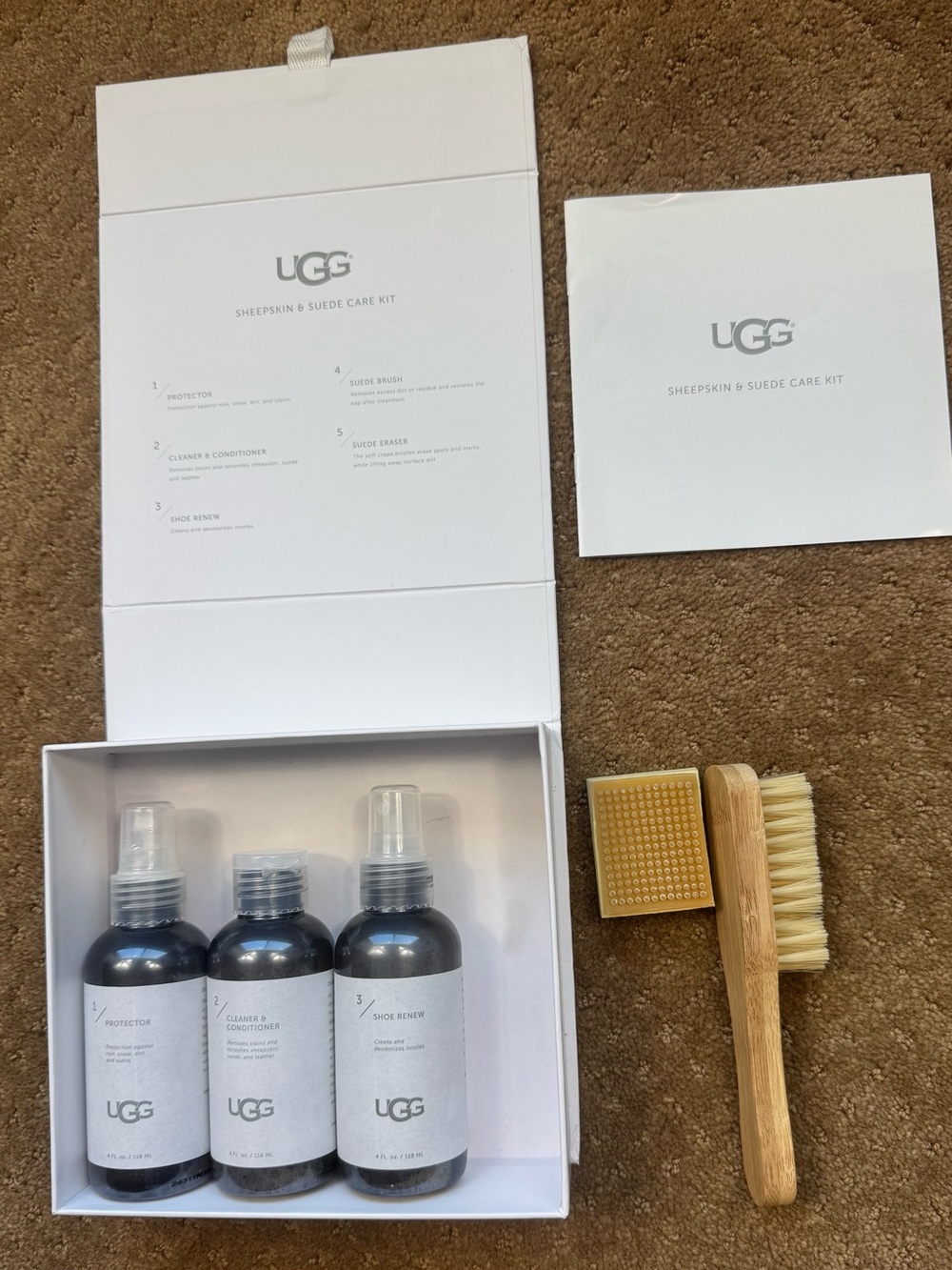 UGG Sheepskin & Suede Care Kit Protector Cleaner Brush Eraser